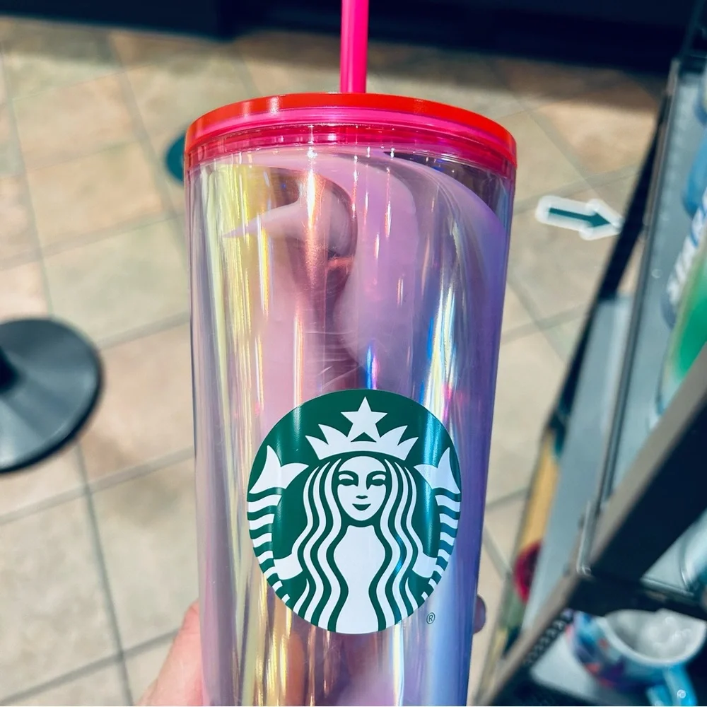 Starbucks Pink Sweet Pea Dichroic Tumbler Cup 2023 Peony Remise 24oz Venti 2023 - Picture 7 of 10
